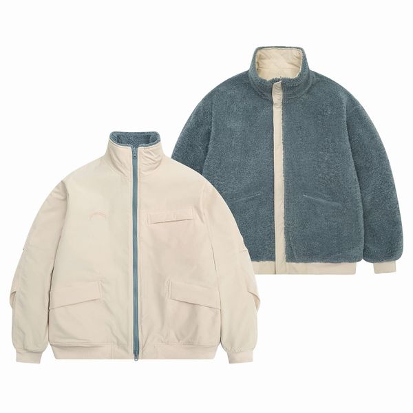 Куртка двухсторонняя Ride Puff бежевая / пыльно-синяя - фото 3