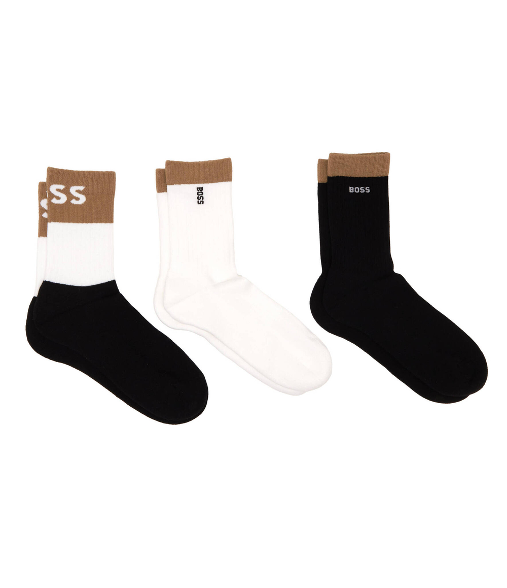 Носки 3 пары QS IconicBlock BOSS BLACK - черный(50515144)