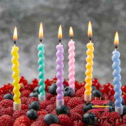 Набор свечей для торта «Спираль» (цветные, 10 см) 6 шт