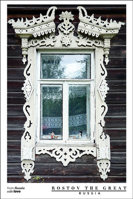 Открытка с одним наличником из Ростова Великого