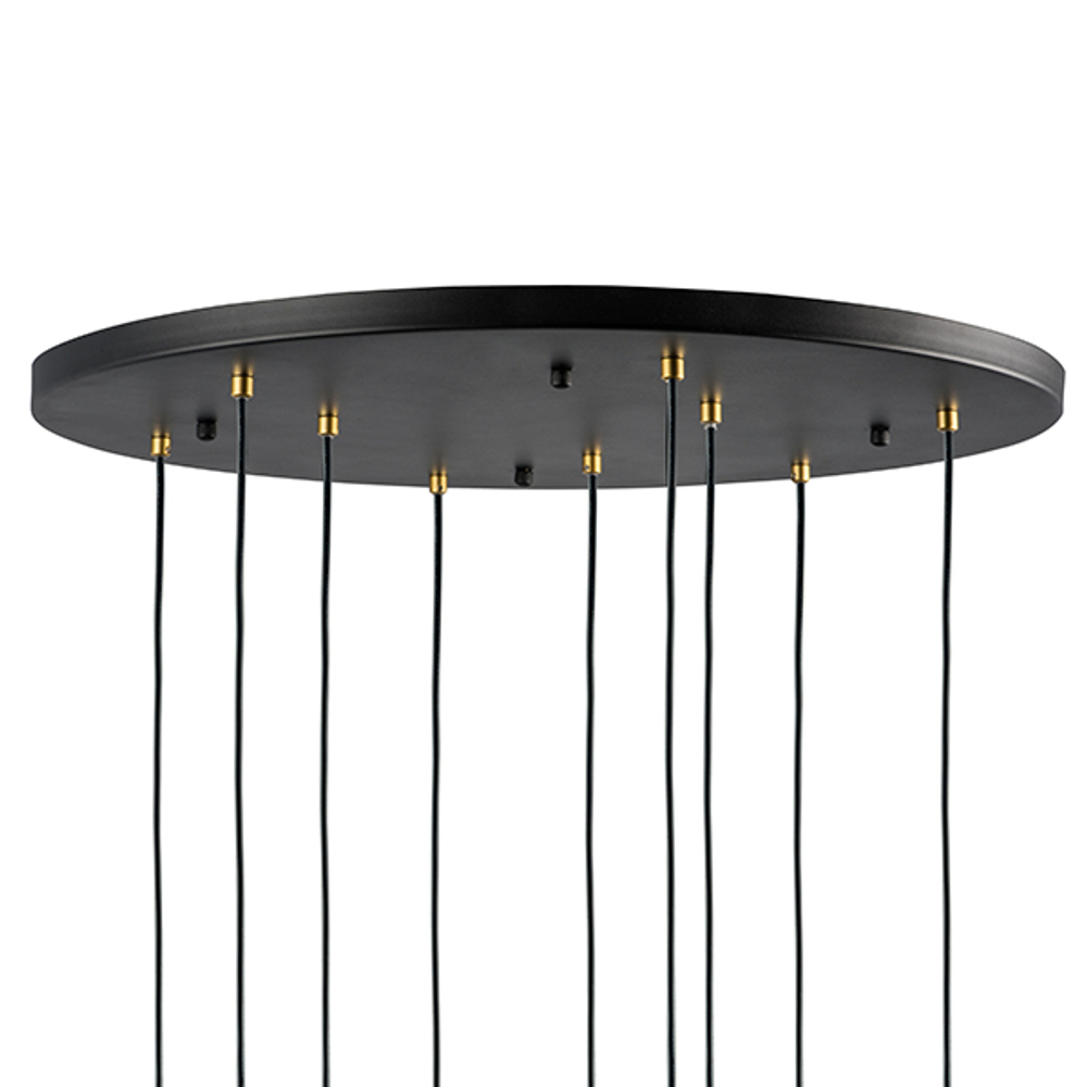 757090 Люстра CONE 9х40W E14 ЧЕРНЫЙ /ЗОЛОТО