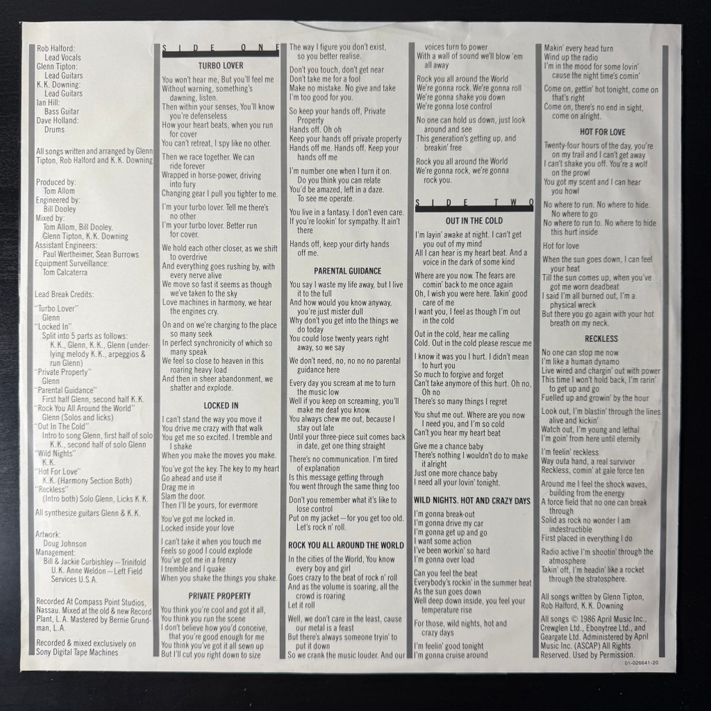 Judas Priest - Turbo (Голландия 1986г.)