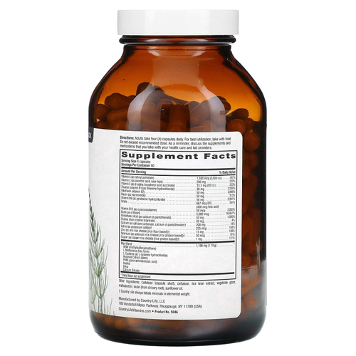 Country Life, Maxi-Hair Plus, добавка для волос, ногтей и кожи, 240 вегетарианских капсул