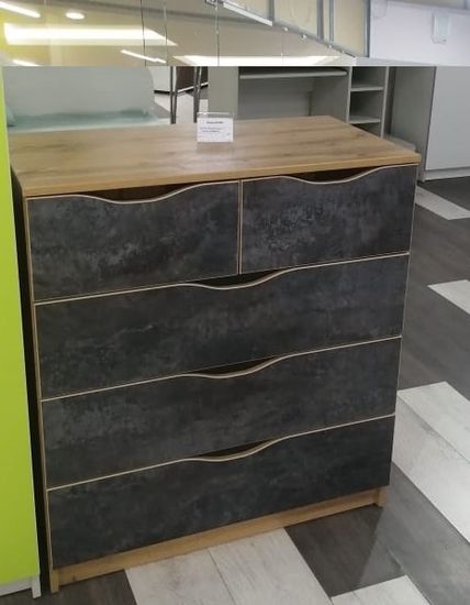 дуб вотан / цемент темный реальное фото