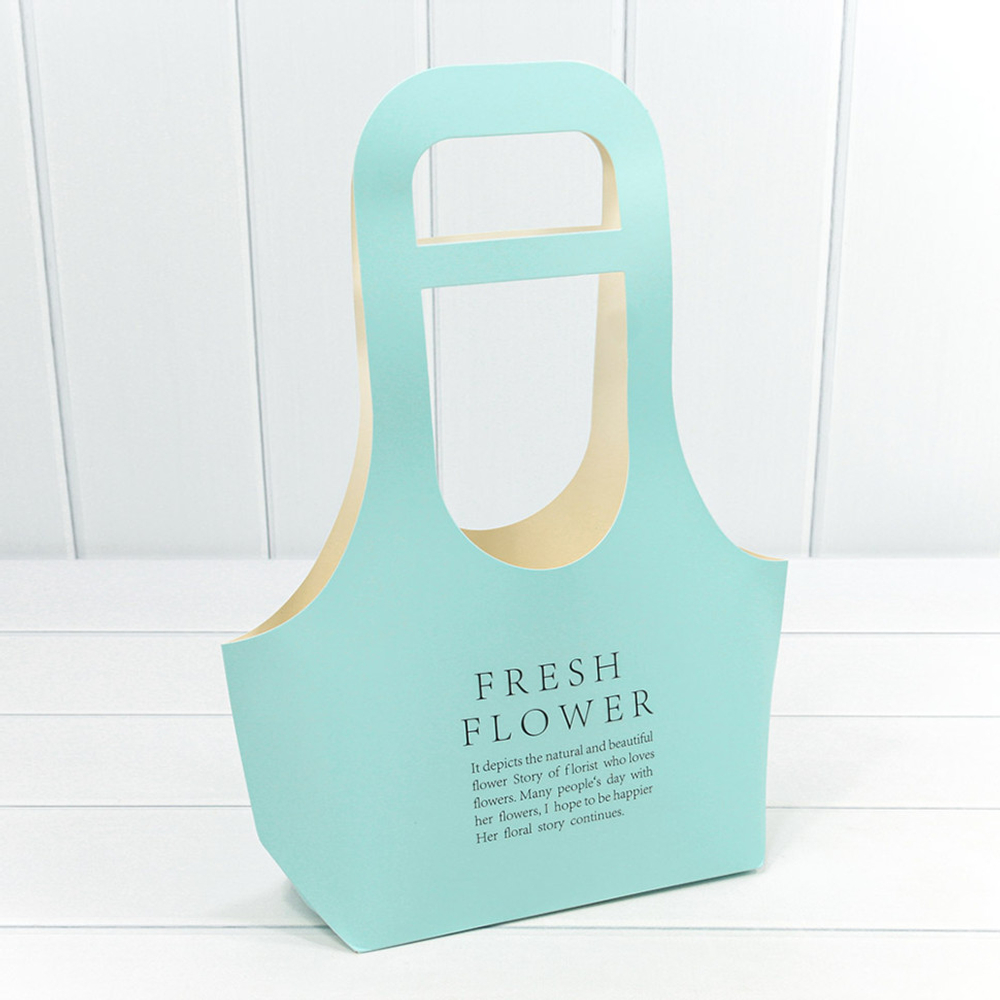 Пакет подарочный 22х40х10см Ваза для цветов "Fresh Flower" (Голубой)