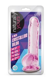 Розовый фаллоимитатор 8 Inch Crystalline Dildo - 19,5 см.