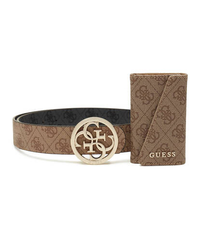 Двухсторонний пояс + поясная сумка Guess - коричневый(GFBOXW P3401)
