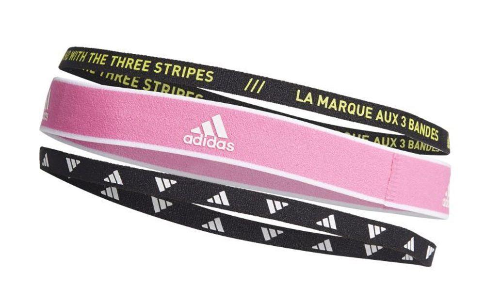 Резинка на голову Adidas Headband New 3PP - screaming pink/acid yellow/white