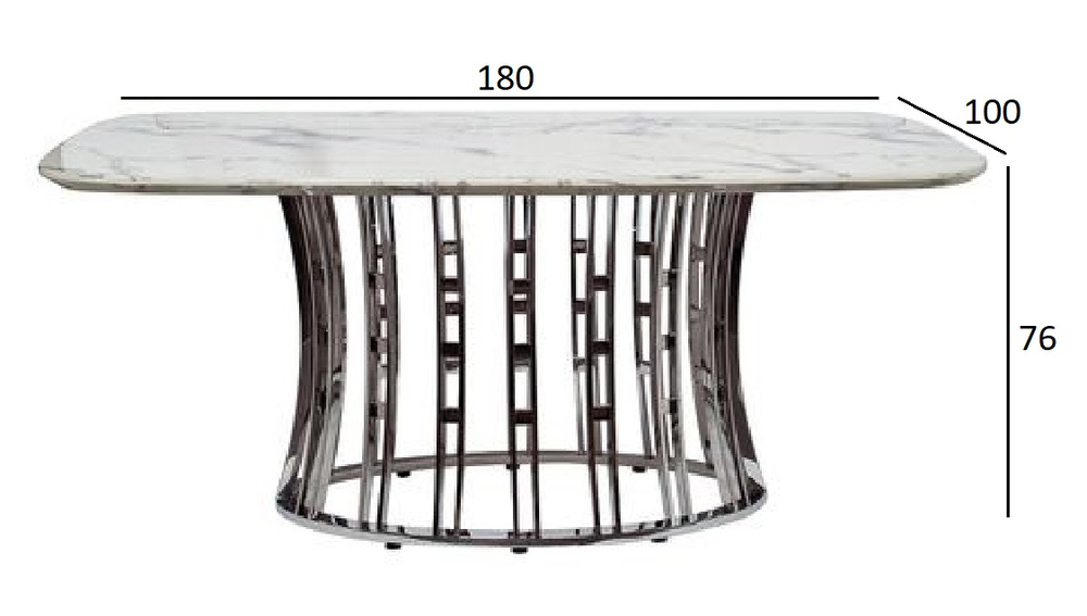 Стол обеденный Garda Decorенный Garda Decor светло-серый 180х100х76 см (МДФ)
