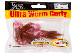Слаги съедобные искусственные Lucky John ULTRAWORM Curly 2in (50 мм), цвет S14, 10шт.