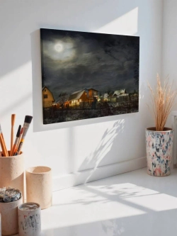 Картина на стену 40 X 50 Зимняя деревня