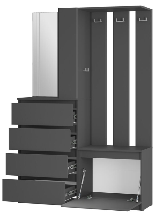 Симпл Прихожая  ПР-04 1203х1806х376 графит БТС