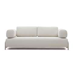 Трехместный диван Compo, бежевый, серый каркас