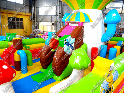 Коммерческий надувной батут "Грибная поляна" 9,1*5*5,5