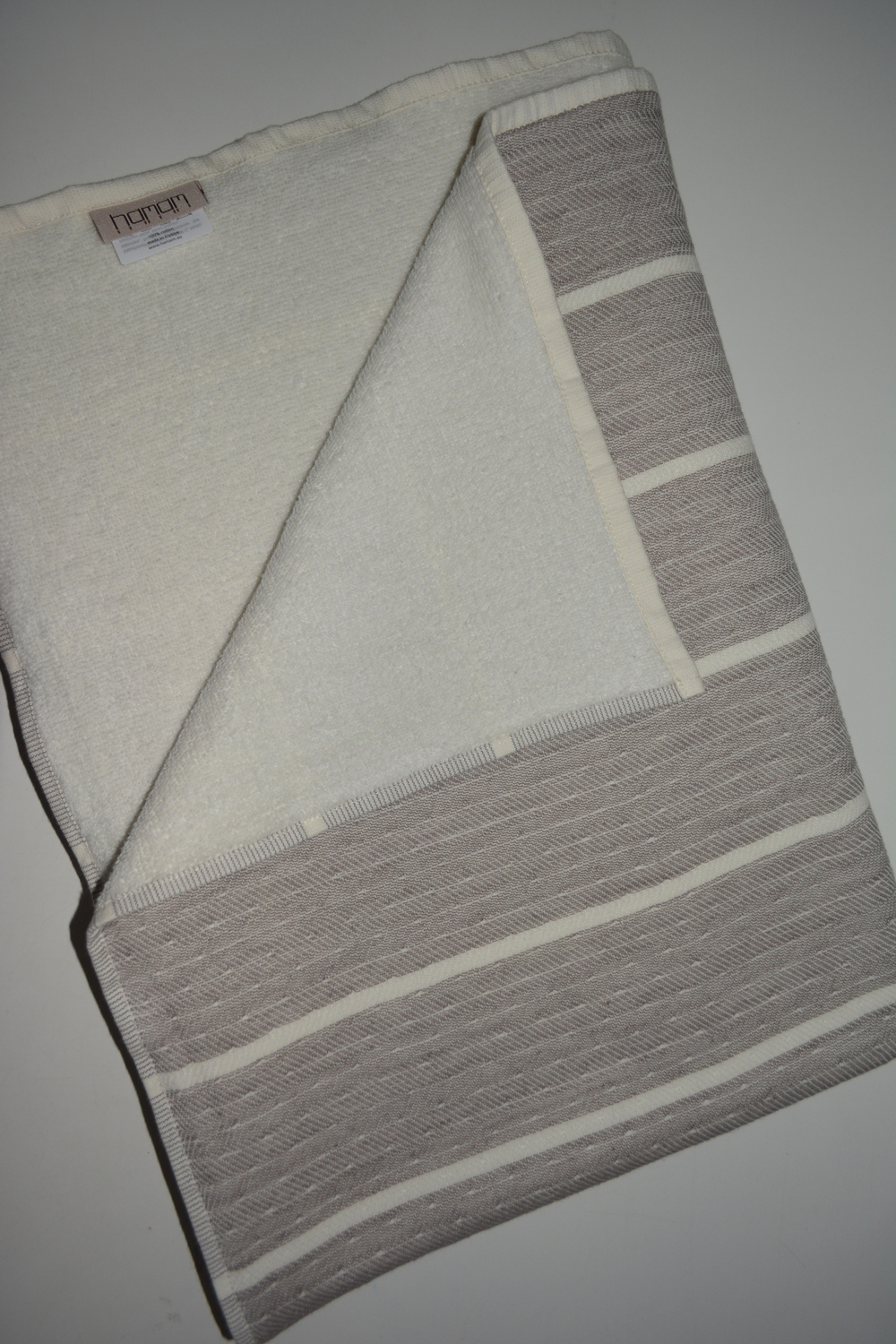 Элитное полотенце пляжное Estiva слоновая кость-дымчатое от Hamam