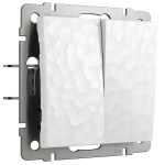 Выключатель двухклавишный проходной Hammer (белый) W1222001