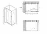 Душевой уголок Abber Schwarzer Diamant AG30150BMH-S80BM 150х80 стекло матовое/профиль черный