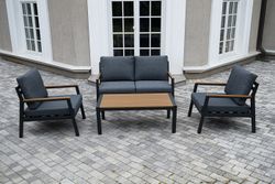 "Камелия" лаунж-зона 4-местная из алюминия, цвет темно-серый