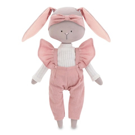 Зайка Люси в розовом комбинезоне 30 см