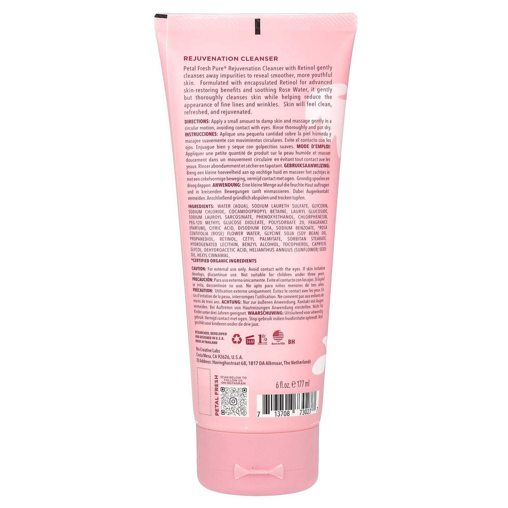 Petal Fresh, Pure, омолаживающее очищающее средство, розовая вода, 177 мл (6 жидк. унций)