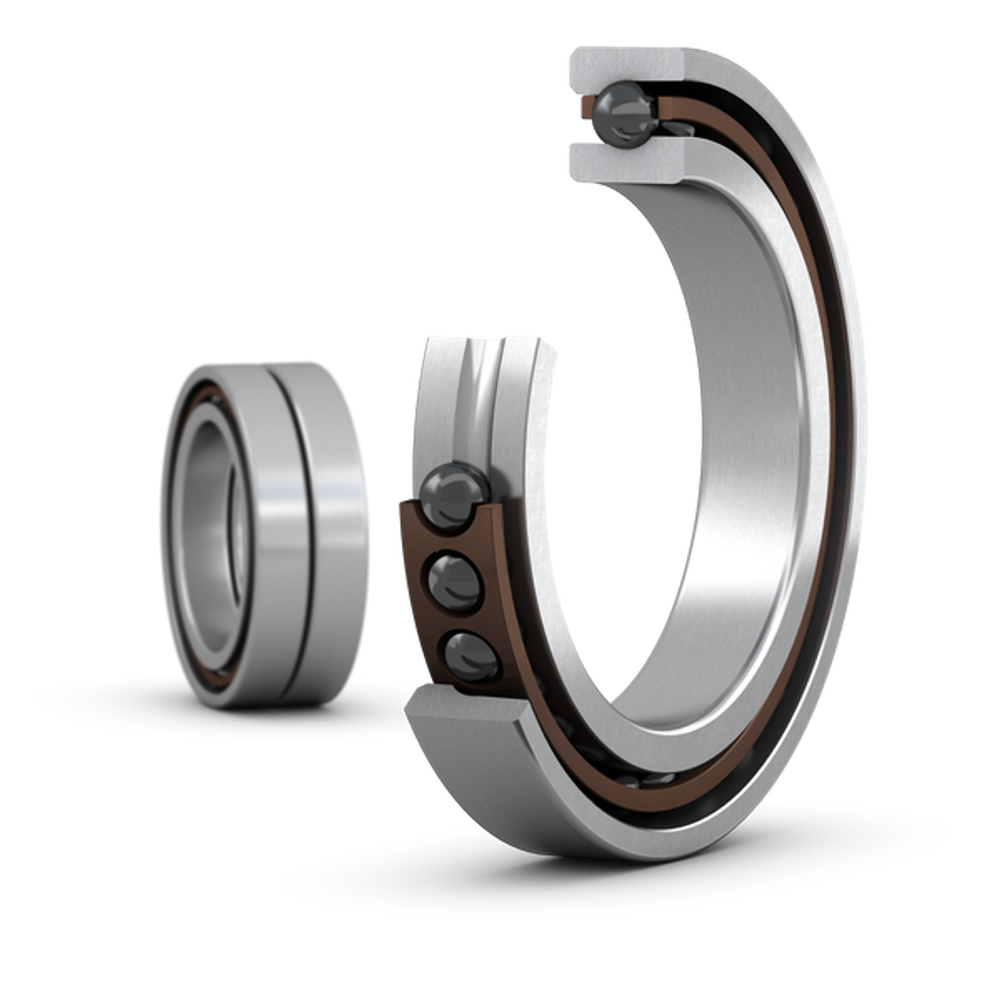 Matched set of two super-precision, high-speed E design, single row angular contact ball bearings 7016 CE/HCP4ADGA