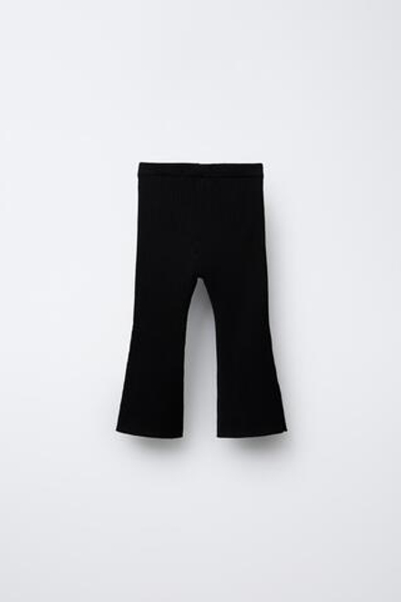 ZARA ТРИКОТАЖНЫЕ ЛЕГГИНСЫ FLARE, ЧЕРНЫЙ