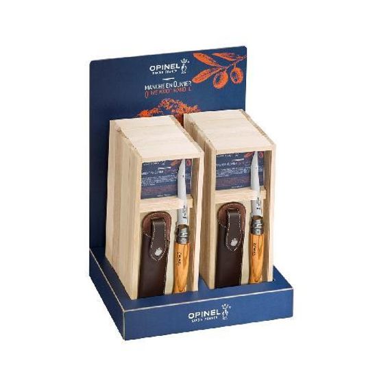 Складной нож Дисплей-набор из 8 шт филейных ей Opinel №10 c клинком из стали Sandvik™ 12С27, рукоять дерево (Бук)