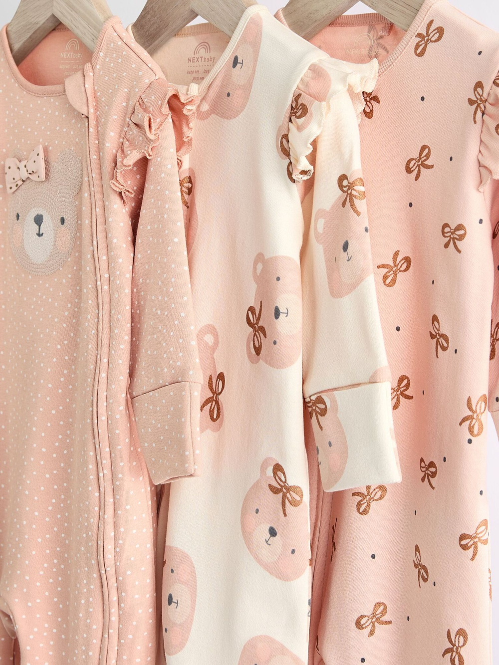 Комбинезон / Cлип для малышей Next K79-501, 3 шт., Молочный, Розовый