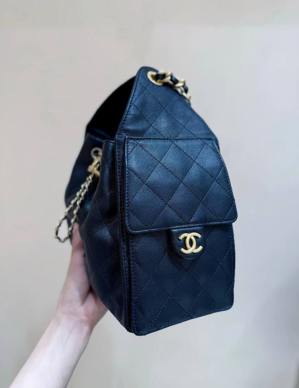 Черная сумка Chanel 25 Small HANDBAG в зернистой коже