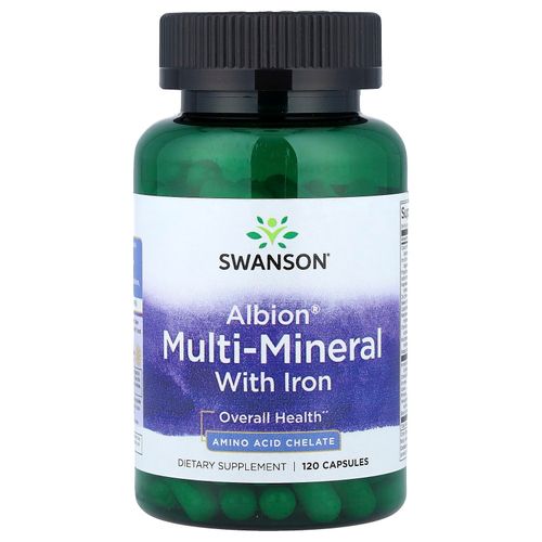Swanson, мультиминералы с железом Albion®, 120 капсул