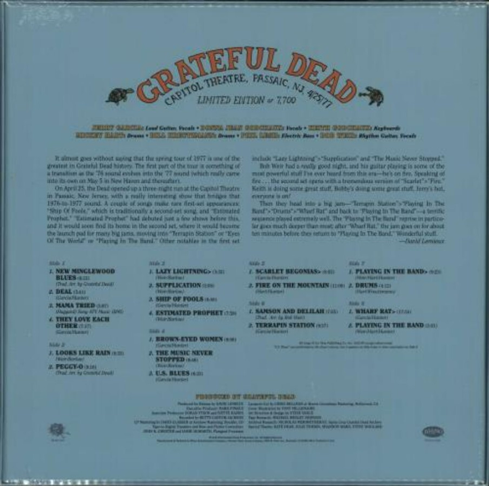 Grateful Dead / Capitol Theatre, Passaic, NJ, 4/25/77 (Limited Edition)(4LP)