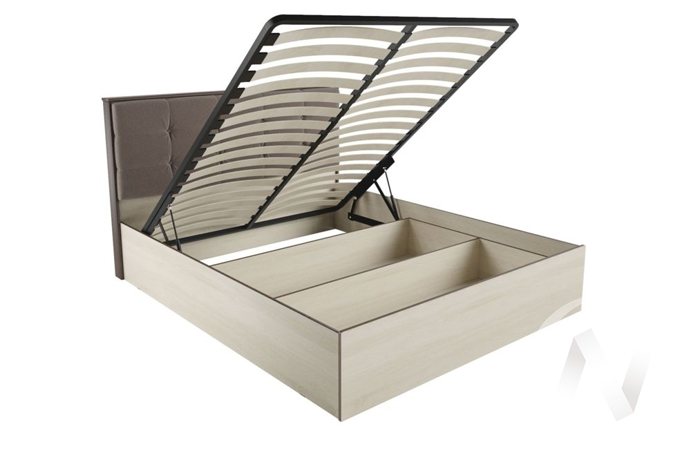 Кровать "ЛК-2 1;4" с осн. ортопед. с подьемным механизмом (Дуб сонома/велюр кофейный)