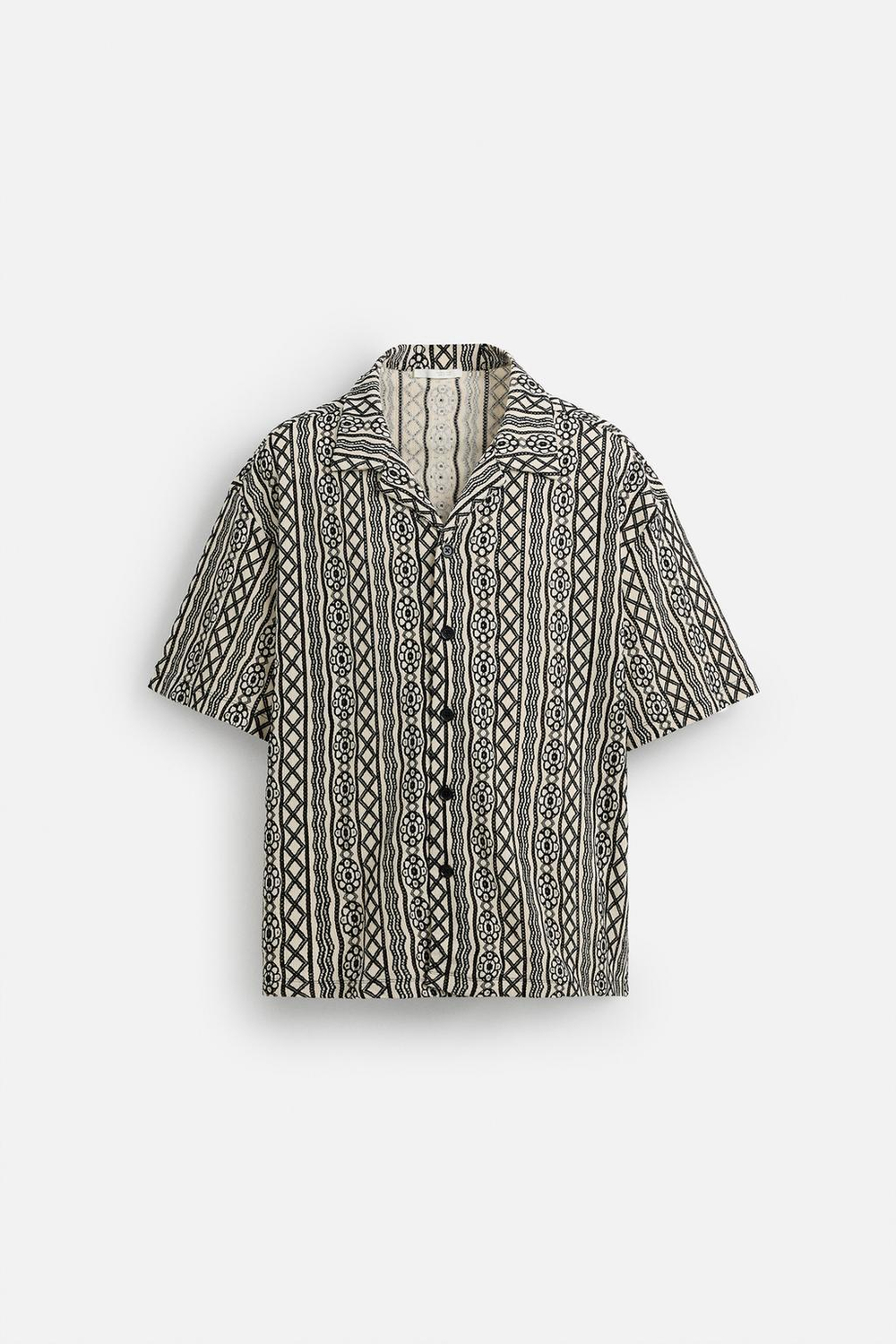 Жаккардовая рубашка relaxed fit с перфорацией