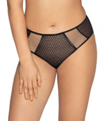 Трусики-бразилиана с полупрозрачными вставками (Размер: XL) (Цвет: черный)