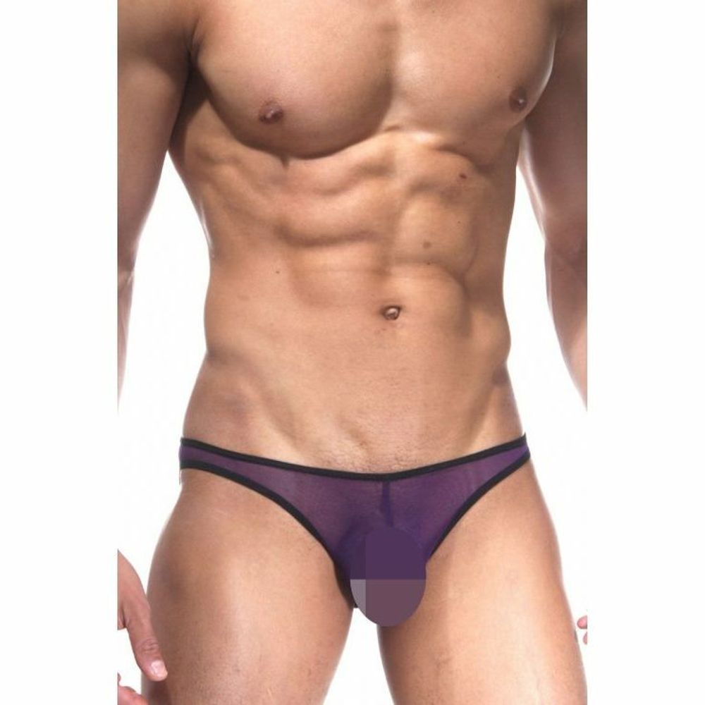 Мужские трусы слипы фиолетовые с черно-белым Cosmos Colors  CTB10PP