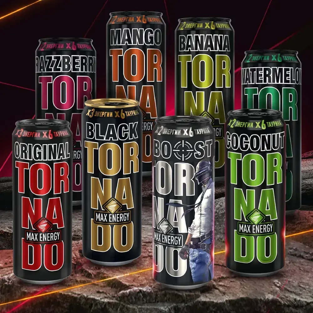 Энергетический напиток Tornado Max Razzberry, 450 мл