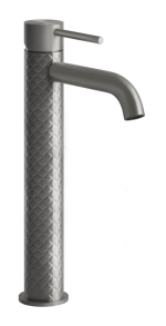 Смеситель для раковины Gessi316, высокий, c коротким изливом, без донного клапана, цвет Steel Brushed