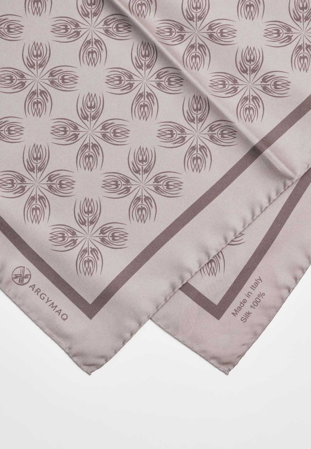 Шелковый платок Qarlygash&Qyzgaldaq GREY 90х90