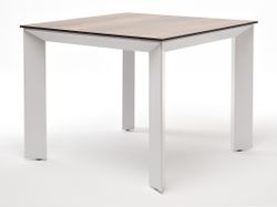 "Венето" обеденный стол из HPL 90х90см, цвет "дуб", каркас белый
