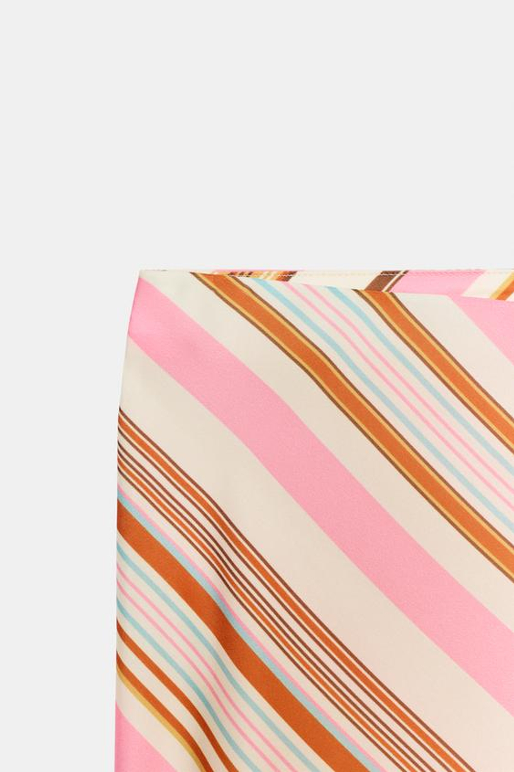 ZARA АТЛАСНАЯ ЮБКА МИДИ В ПОЛОСКУ, РАЗНОЦВЕТНЫЙ