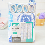 Штора для ванной 180*200см с утяжелителем, полиэстер "Волна"