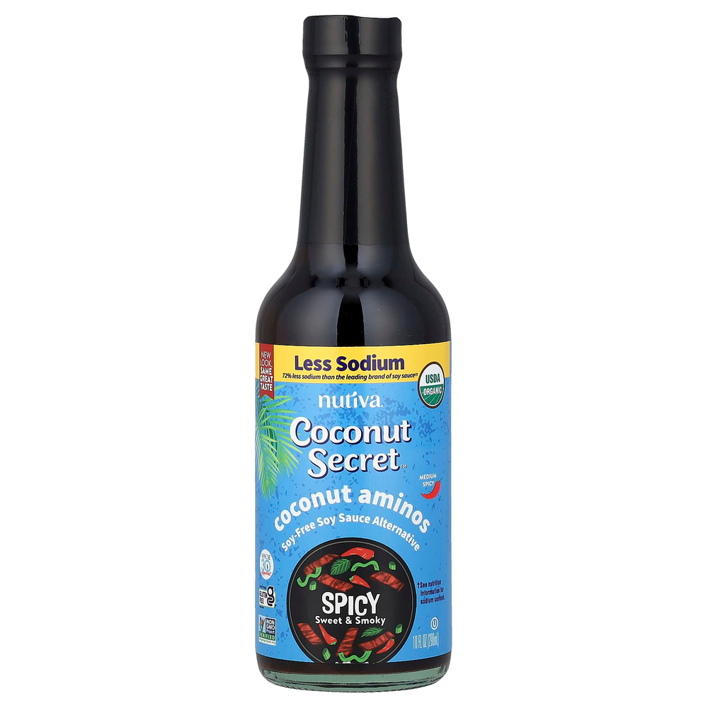 Coconut Secret, Coconut Aminos, альтернативный соевый соус без сои, средней остроты, 296 мл (10 жидк. унций)