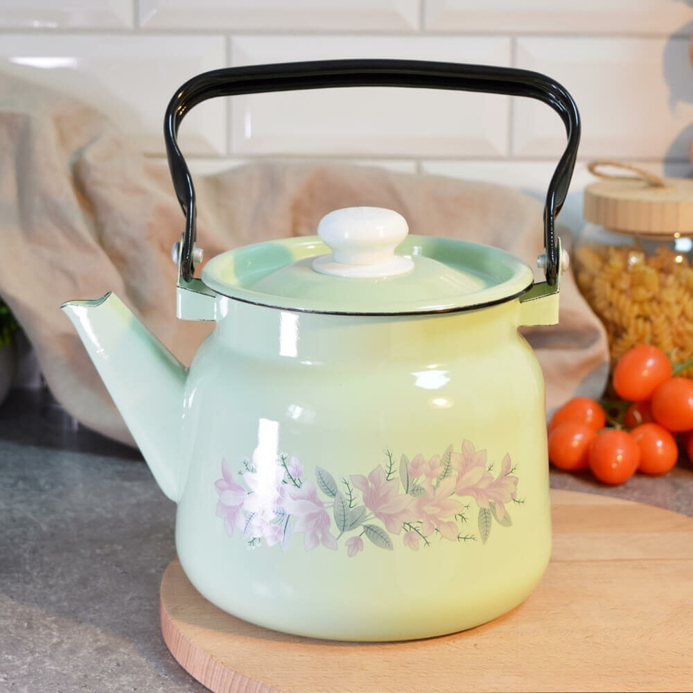 Чайник 2,3л с рисунком салатовый