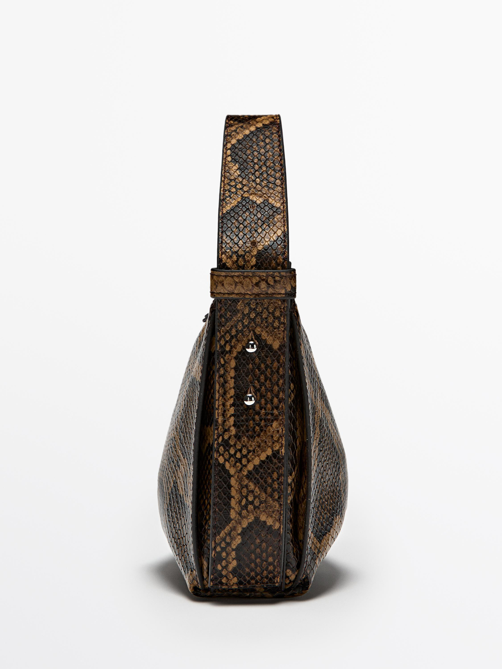 Massimo Dutti Маленькая сумка через плечо с анималистичным принтом, коричневый