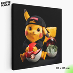 Картина Пикачу / Pikachu в Supreme, холст с печатью на подрамнике, интерьерная, Постер Плакат