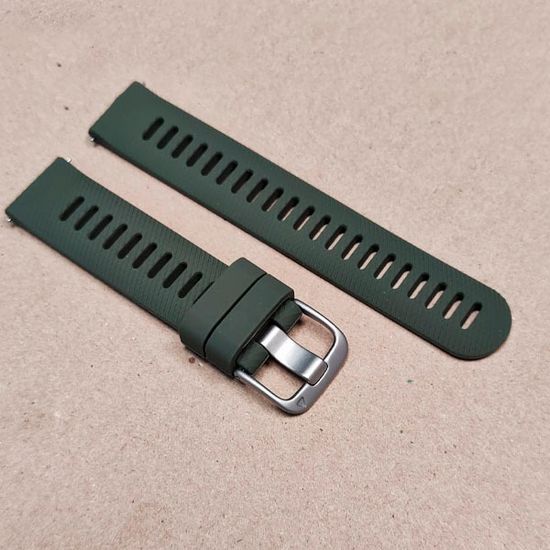 Ремешок 18 мм силиконовый для Garmin Venu 2S, Vivoactive 4S, Forerunner 255S, Forerunner 265S быстросъемный Quick Release (Хаки)