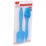 Кисточка силиконовая в наборе с лопаткой (лопатка 18см, кисточка 17см)