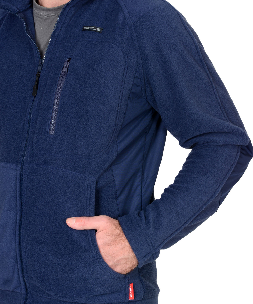 Куртка флисовая "Актив" синяя отделка синяя (ЧЗ)