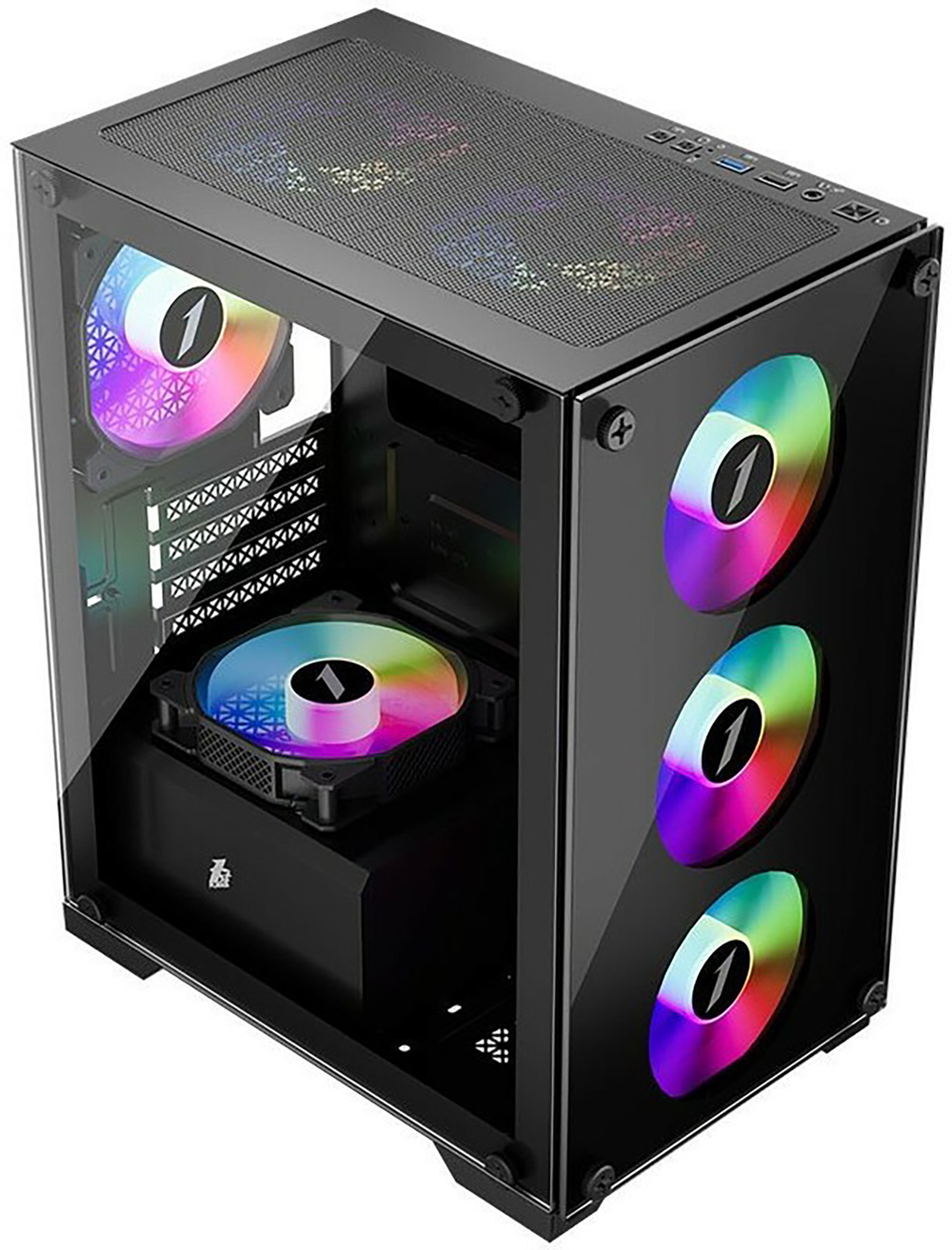 Корпус для компьютера 1STPLAYER FIREBASE X2-M / mATX / 4x120mm LED fans / X2-M-4F1