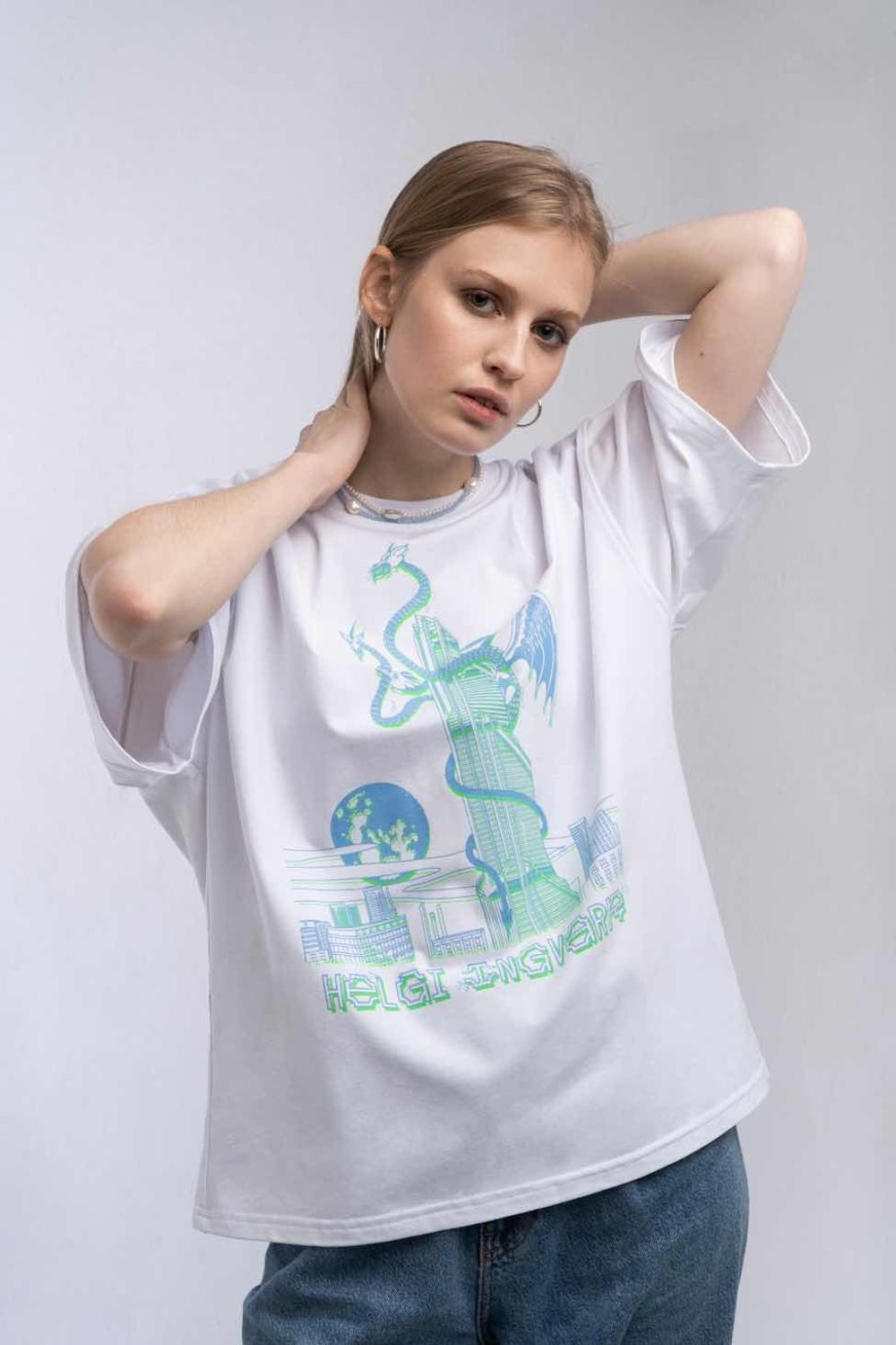 Футболка HELGI INGVARR Змей Белая